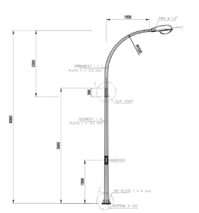 Harga Tiang Lampu Jalan 6 Meter Single Parabola
