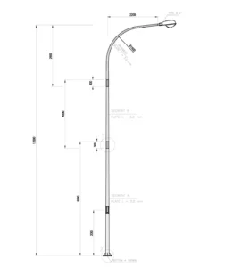 tiang lampu jalan 12 meter single parabola